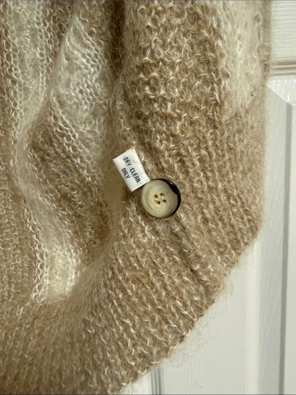 Ellen Tracy Beige & Cream Cable-Trim V-Neck Sweater Vest - Picture 11 of 15